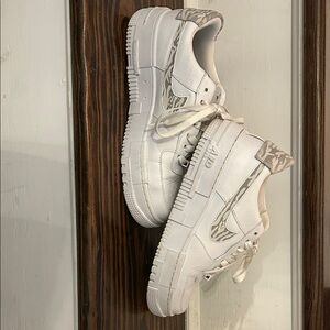 Stylish Women's White and Gray Sneakers